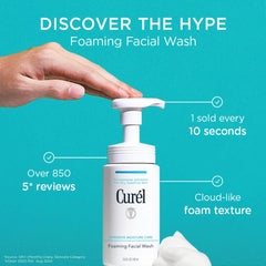 Curel foaming face wash foam lather highlighting soft cleansing