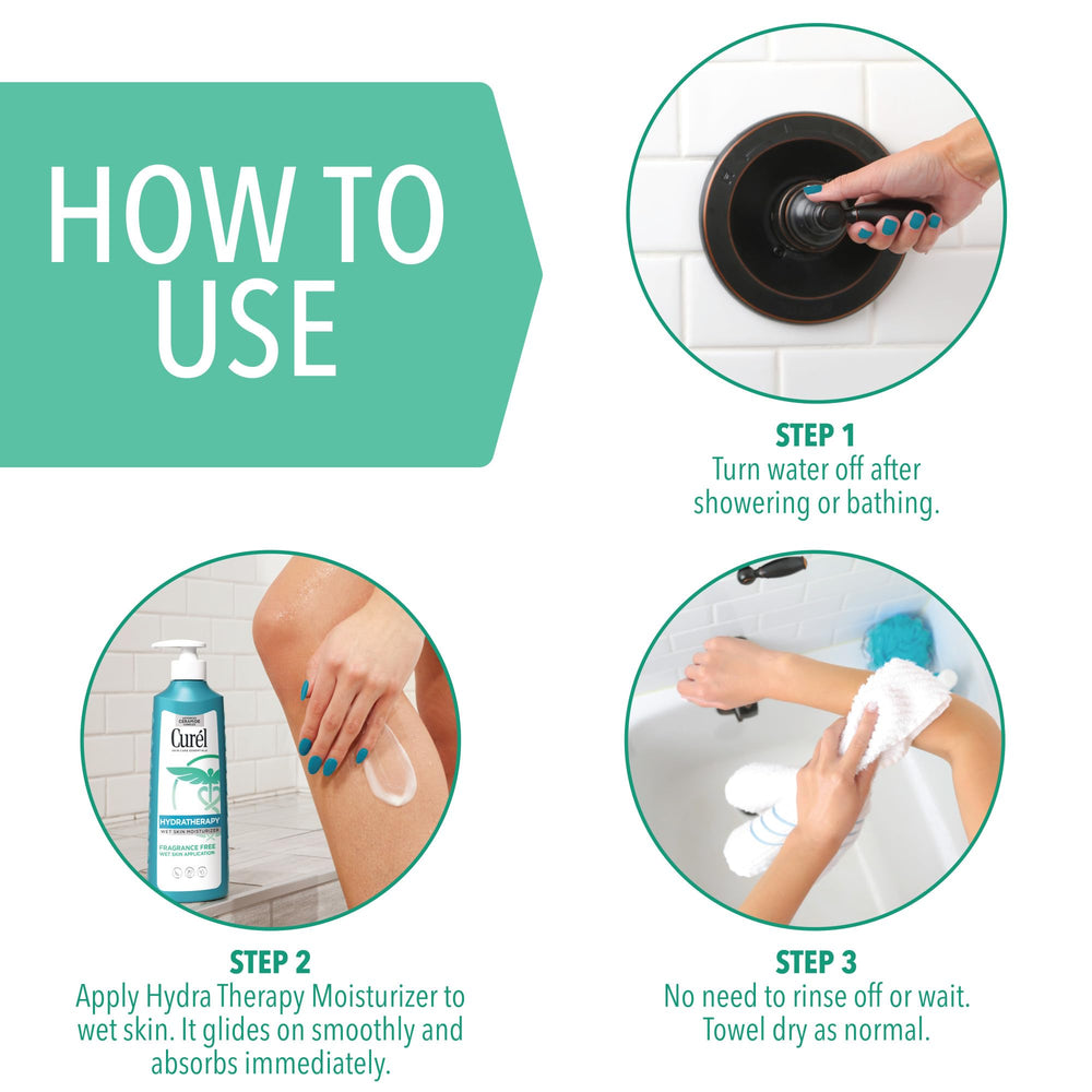 Soft lotion spreads easily on wet skin in the shower