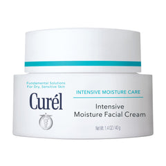Curel Intensive Face Cream bottle close-up highlighting daily hydration benefits.