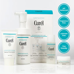 Curel makeup cleansing gel for face in a compact bottle for gentle pre-cleanse.