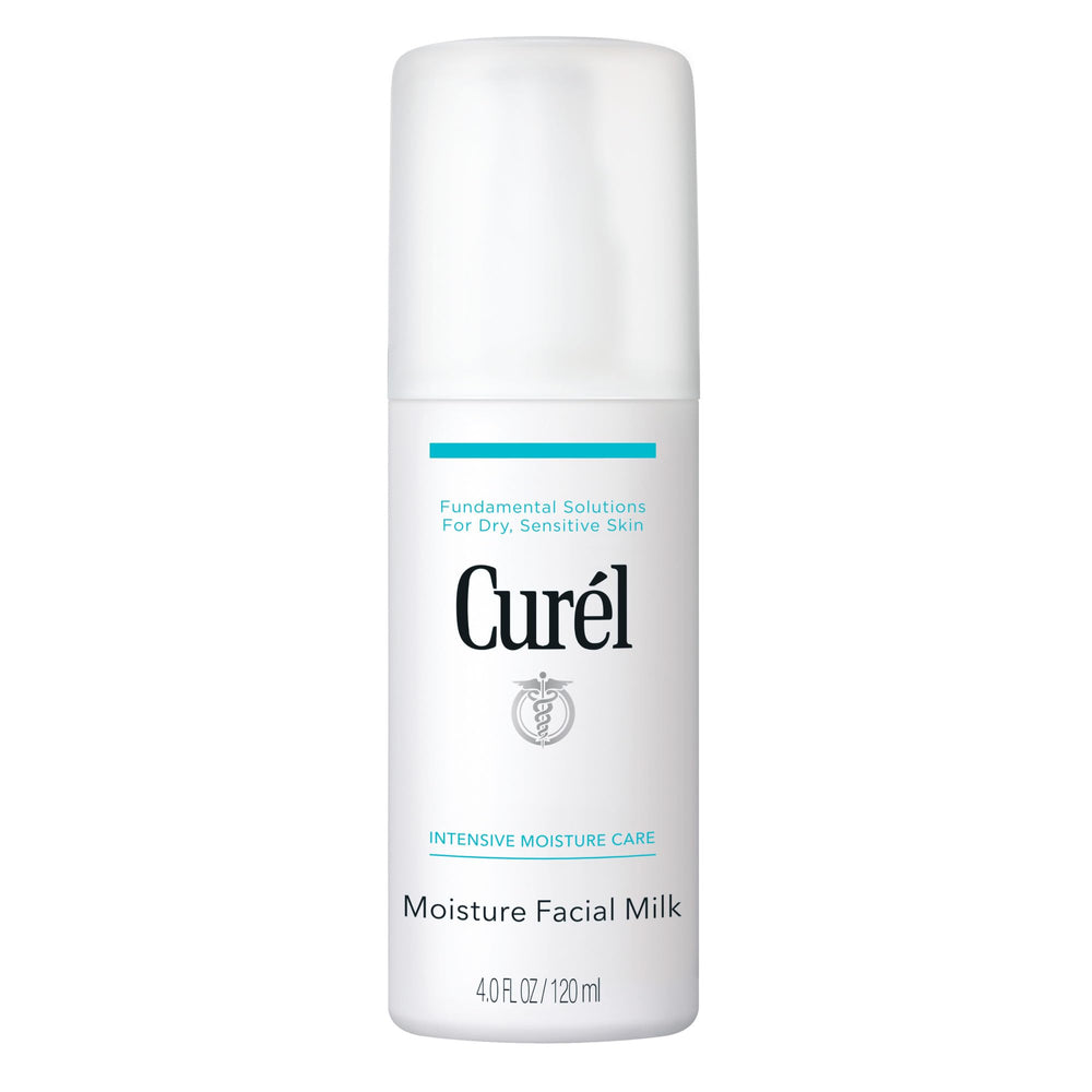 Curel Moisture Facial Milk bottle showing gentle hydration for dry skin