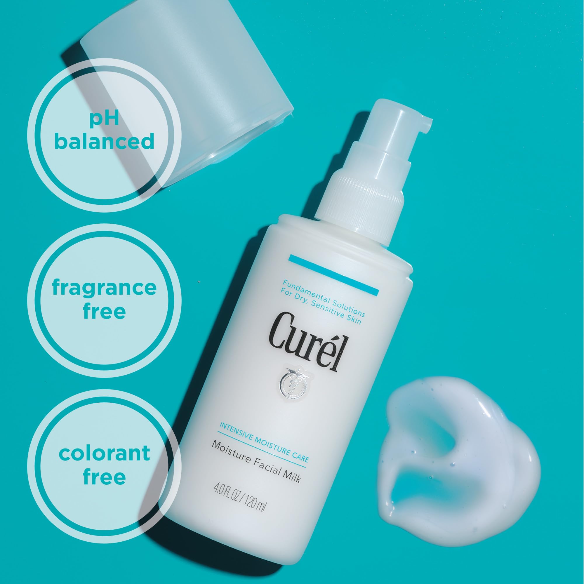 Curel Moisture Facial Milk texture close-up highlighting a light, milky hydration