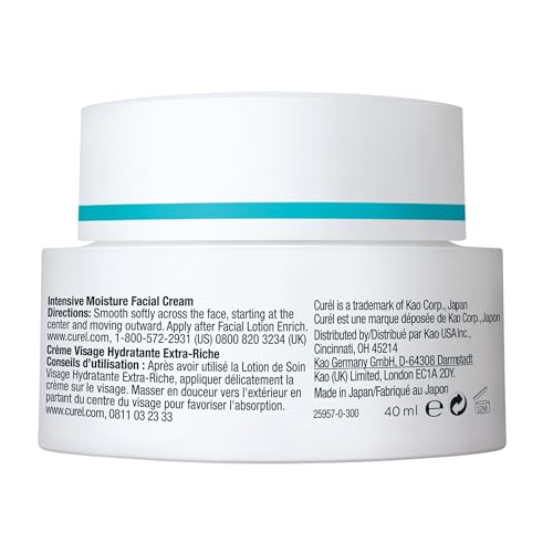 Curel nighttime skincare routine setup with products and soft lighting.