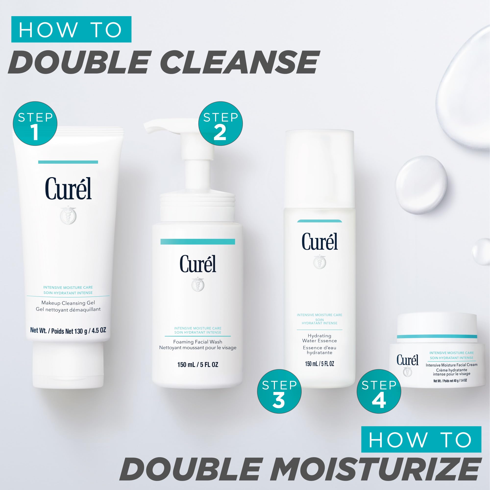 Closeup of Curel travel-size kit in a compact case for on-the-go care.