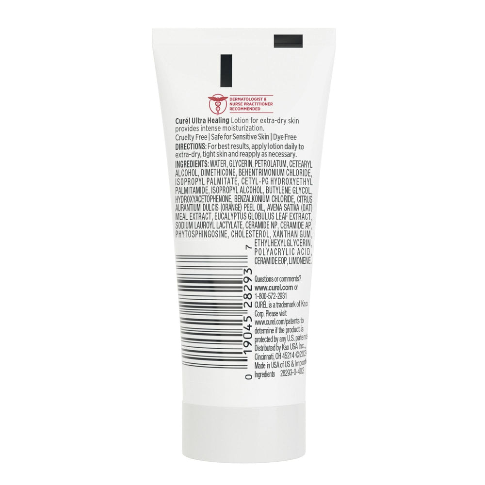Curel Ultra Healing Intensive Lotion fragrance-free formula is ideal for dry hands or body