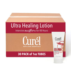 Curel Ultra Healing Intensive Lotion 1oz bottle for ultra-dry skin relief and easy application