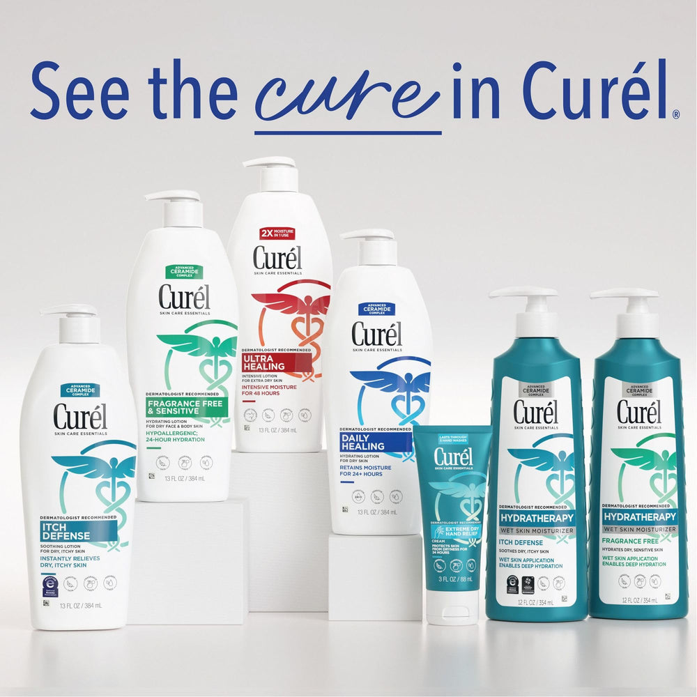 Curel Ultra Healing Intensive Lotion supports the skin moisture barrier for long-lasting hydration