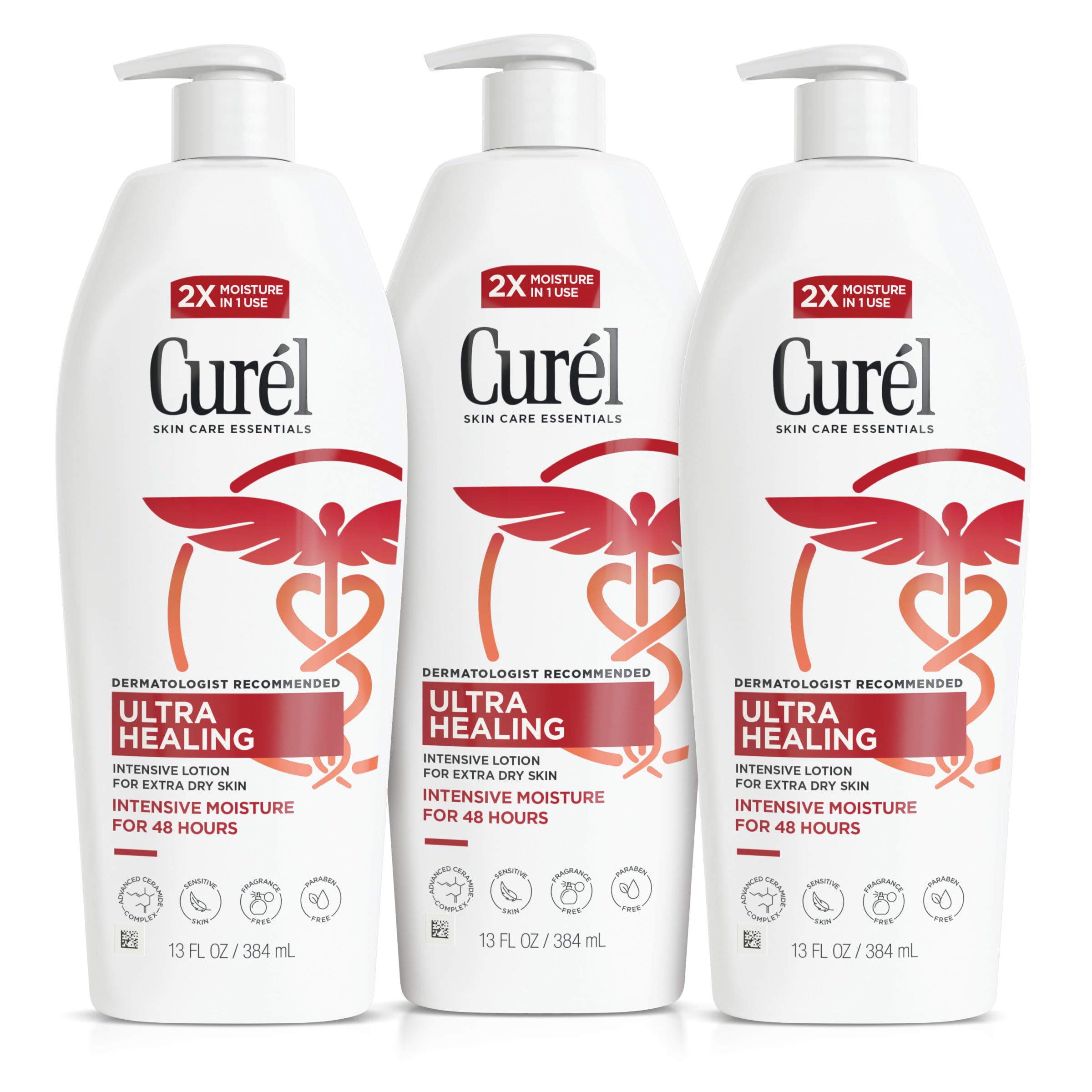Curel Ultra Healing Lotion bottle, fragrance-free formula for extra-dry skin