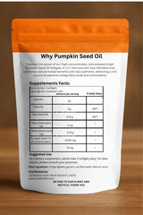 Cures For Life pumpkin seed oil label close-up showing pure cold-pressed oil