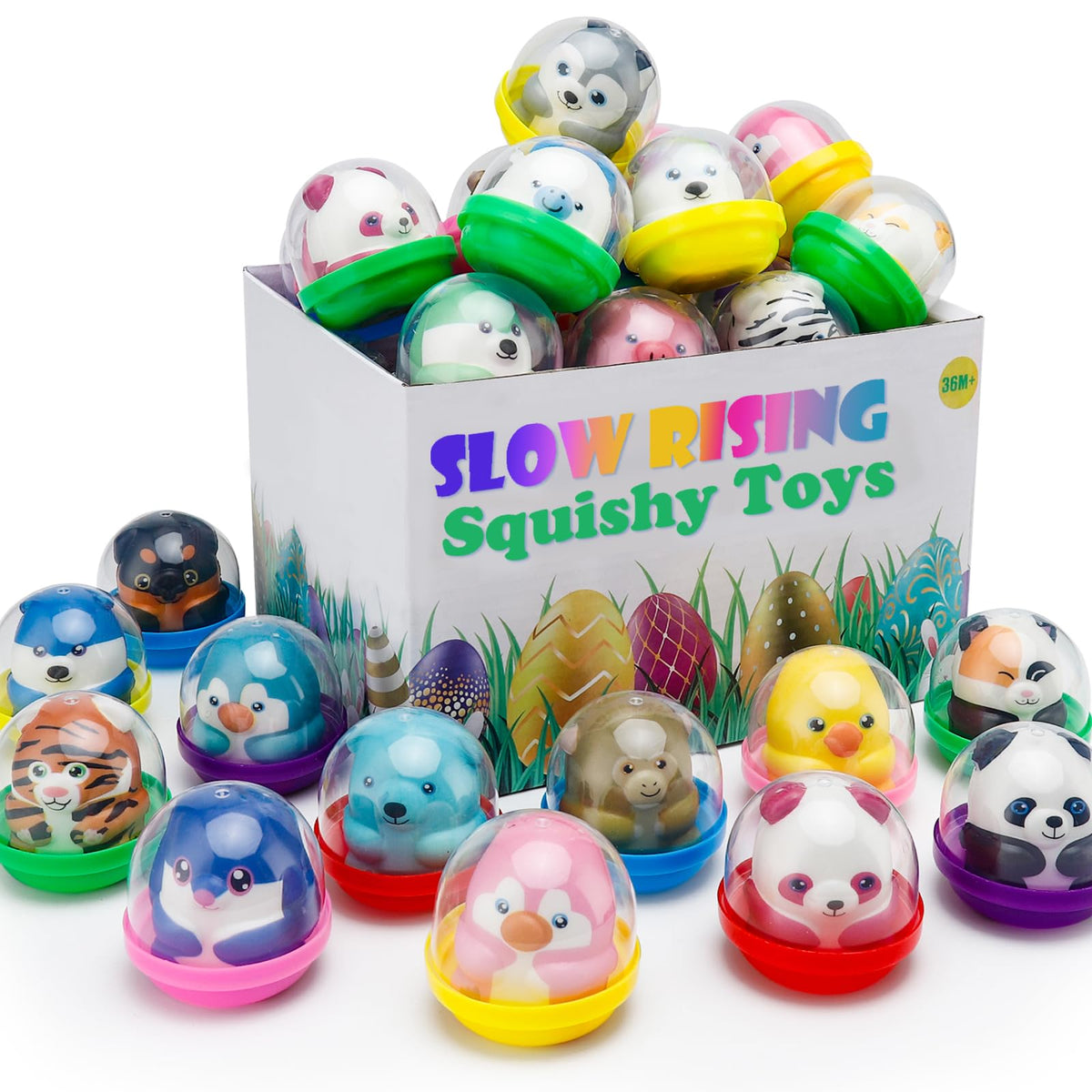 Curibble slow-rise animal squishies for party favors and sensory play