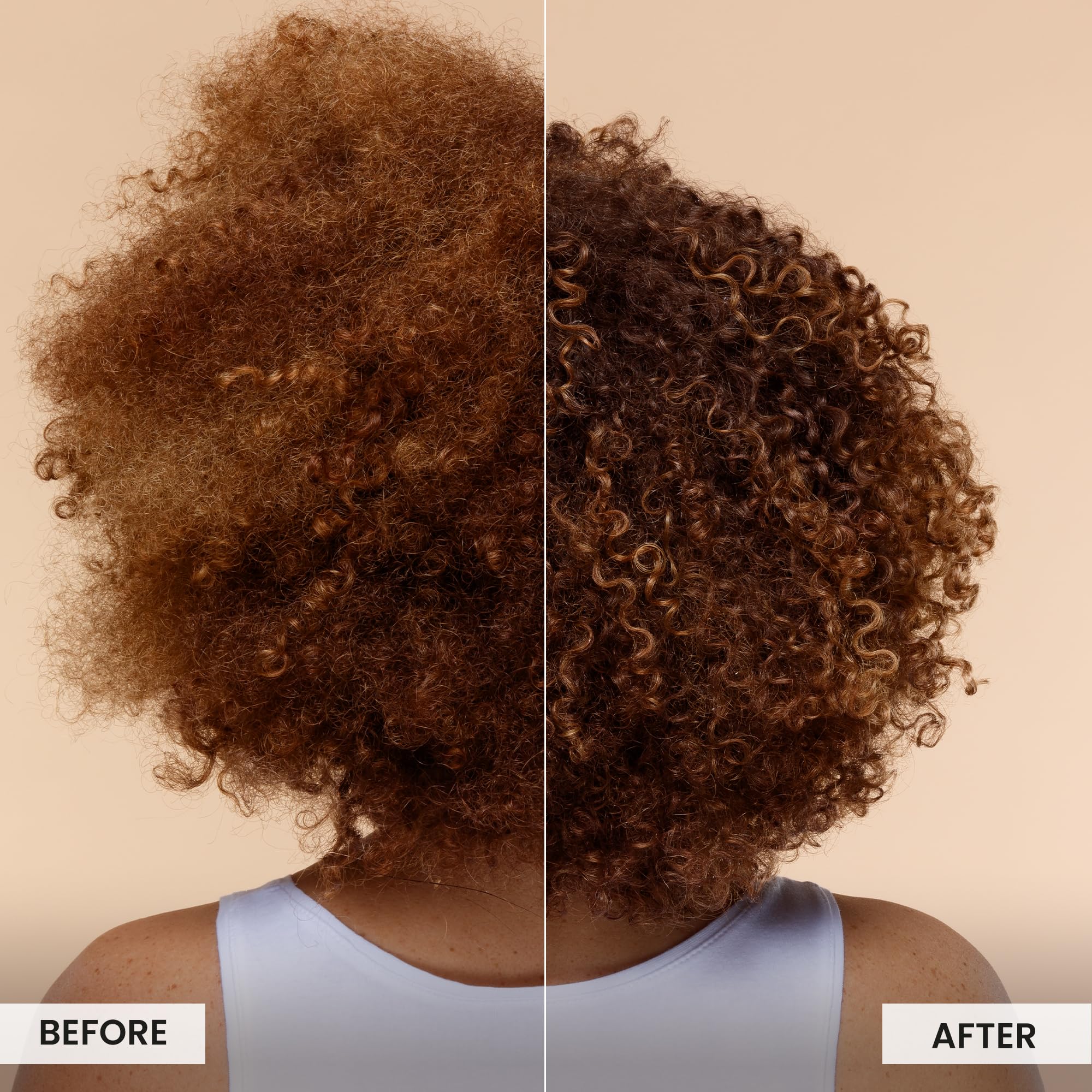 Hands applying Curlsmith Bond Curl Salve to curls before washing