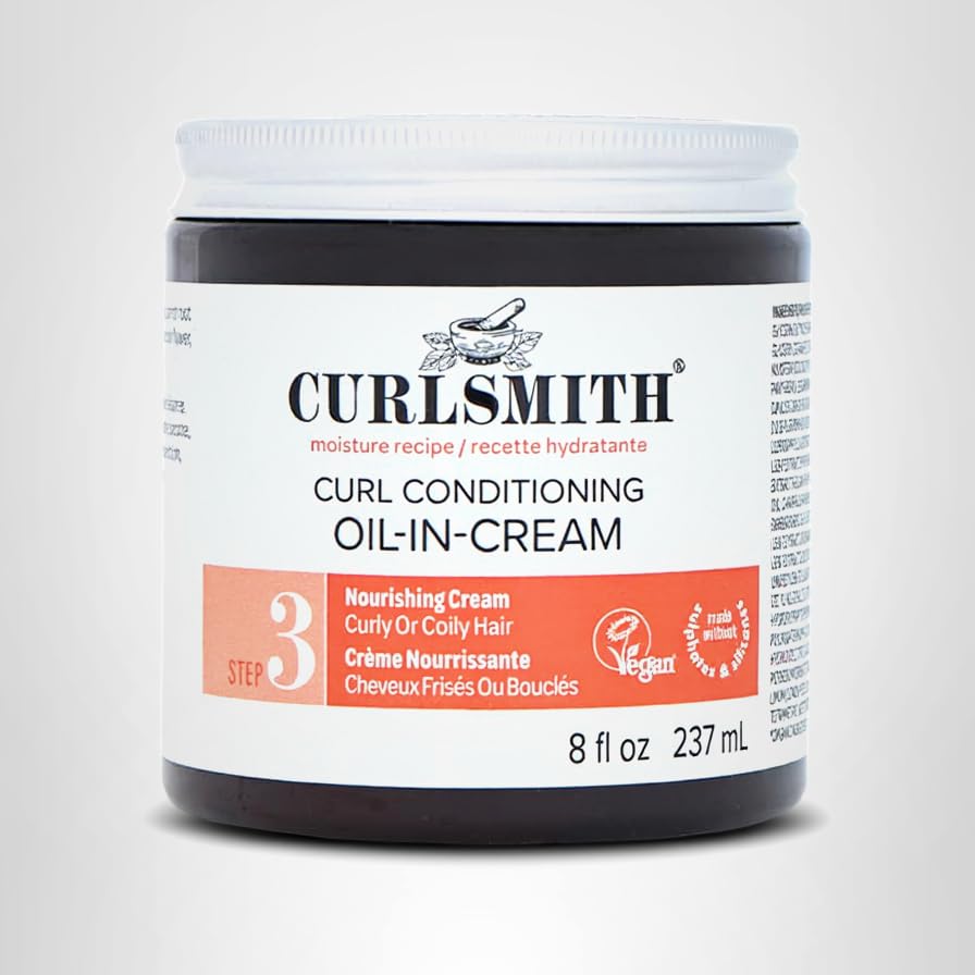Curlsmith Curl Conditioning Oil in Cream color-safe packaging appeals to color-treated hair users