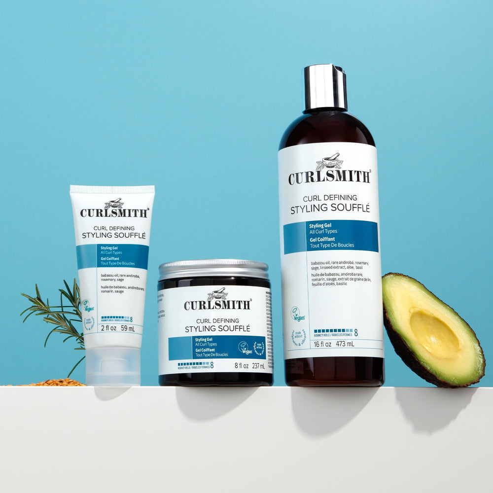 Curlsmith Curl Defining Soufflé packaging emphasizes sulfate-free formula.