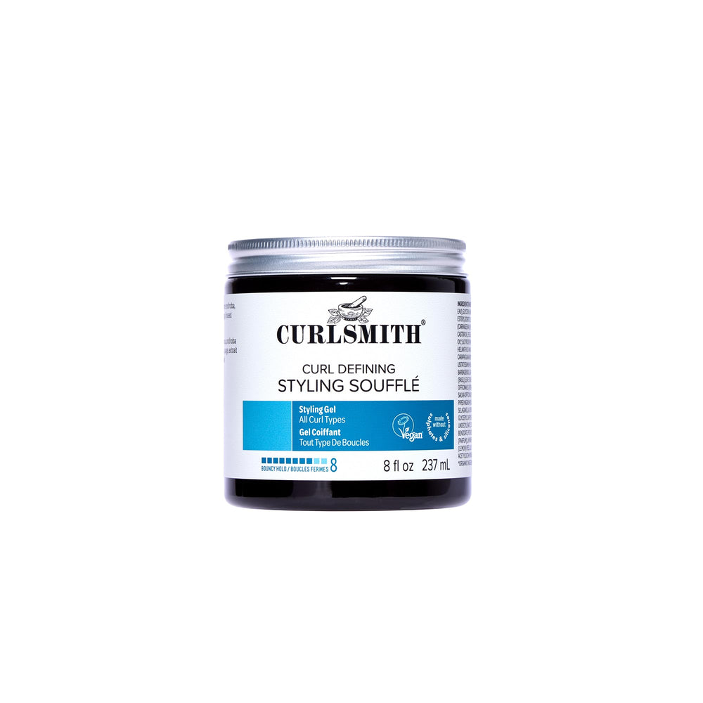 Curlsmith Curl Defining Soufflé bottle showing long-lasting moisture.