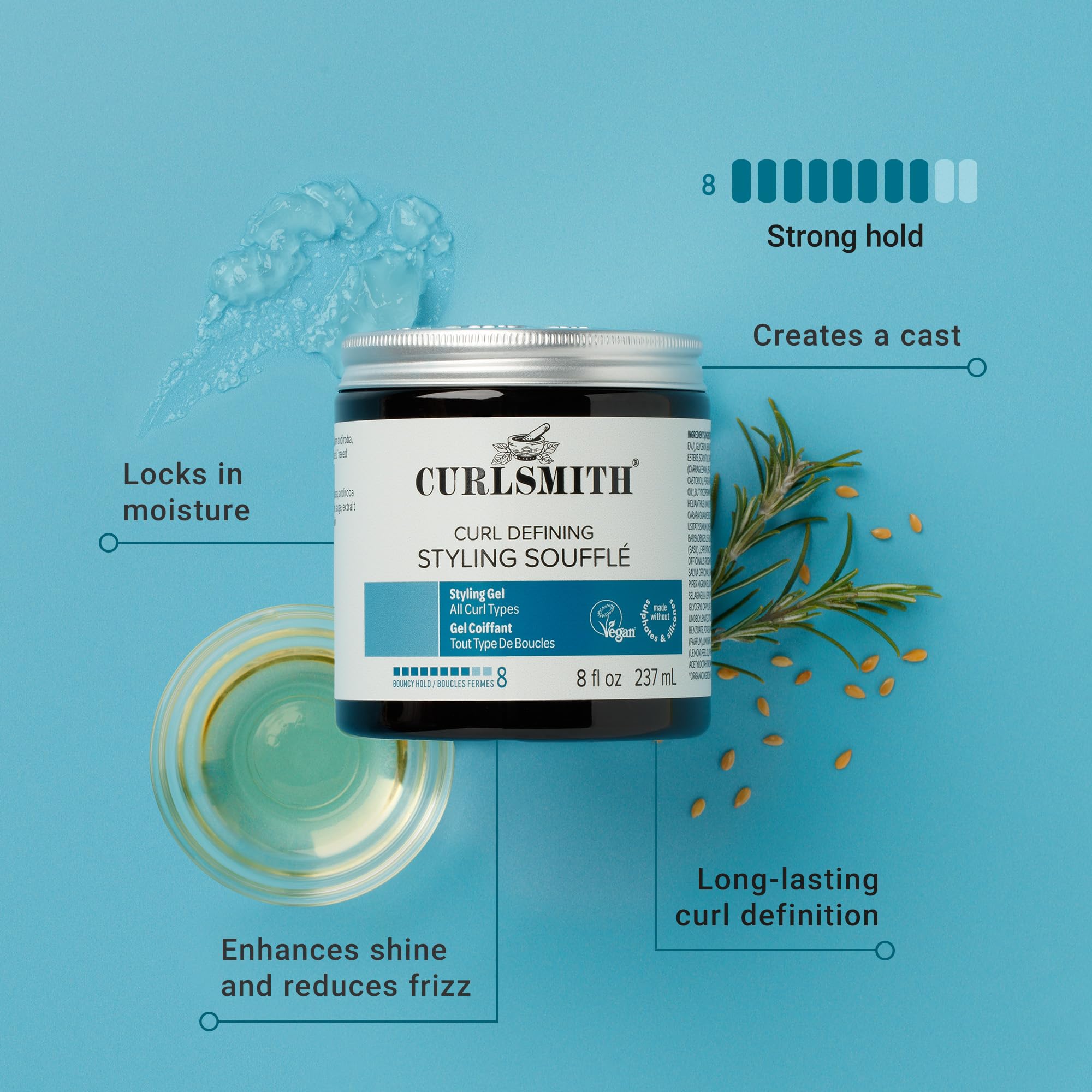 Curlsmith Curl Defining Soufflé texture close-up reveals creamy, moisturizing consistency.