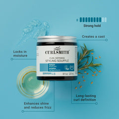 Curlsmith Curl Defining Soufflé texture close-up reveals creamy, moisturizing consistency.