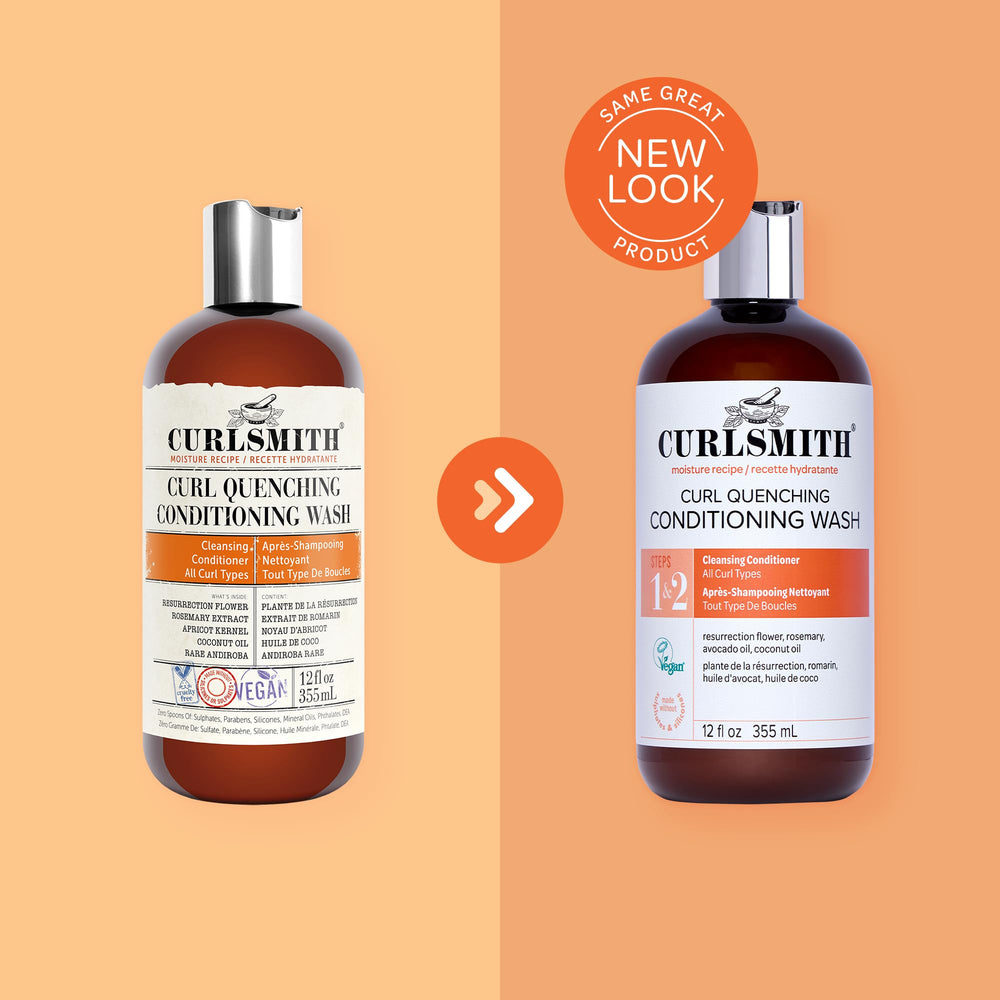 Curlsmith Curl Quenching Conditioning Wash in action cleanses while conditioning curls