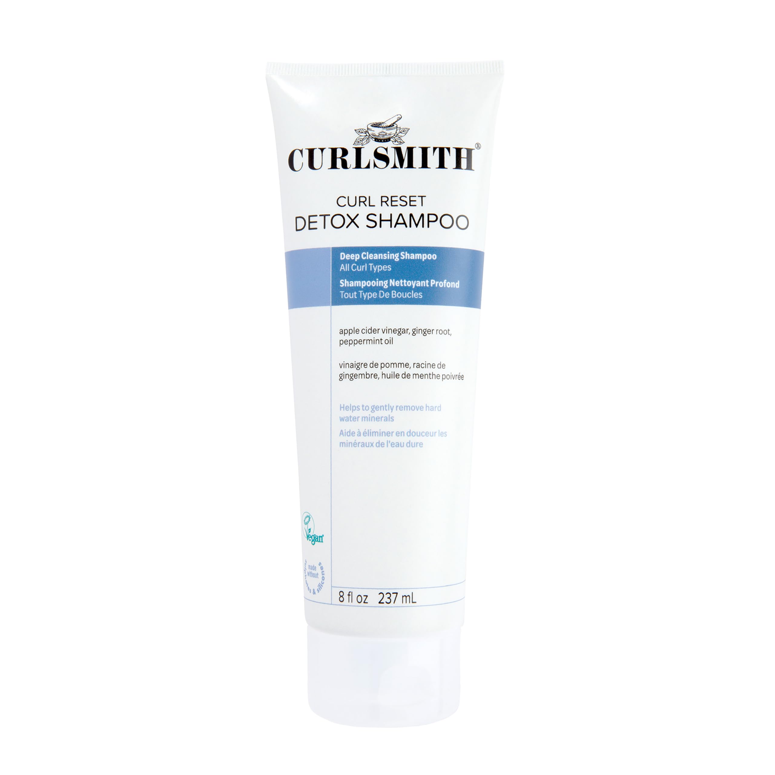 CURLSMITH Curl Reset Detox Shampoo bottle pour for deep cleanse and curl reset