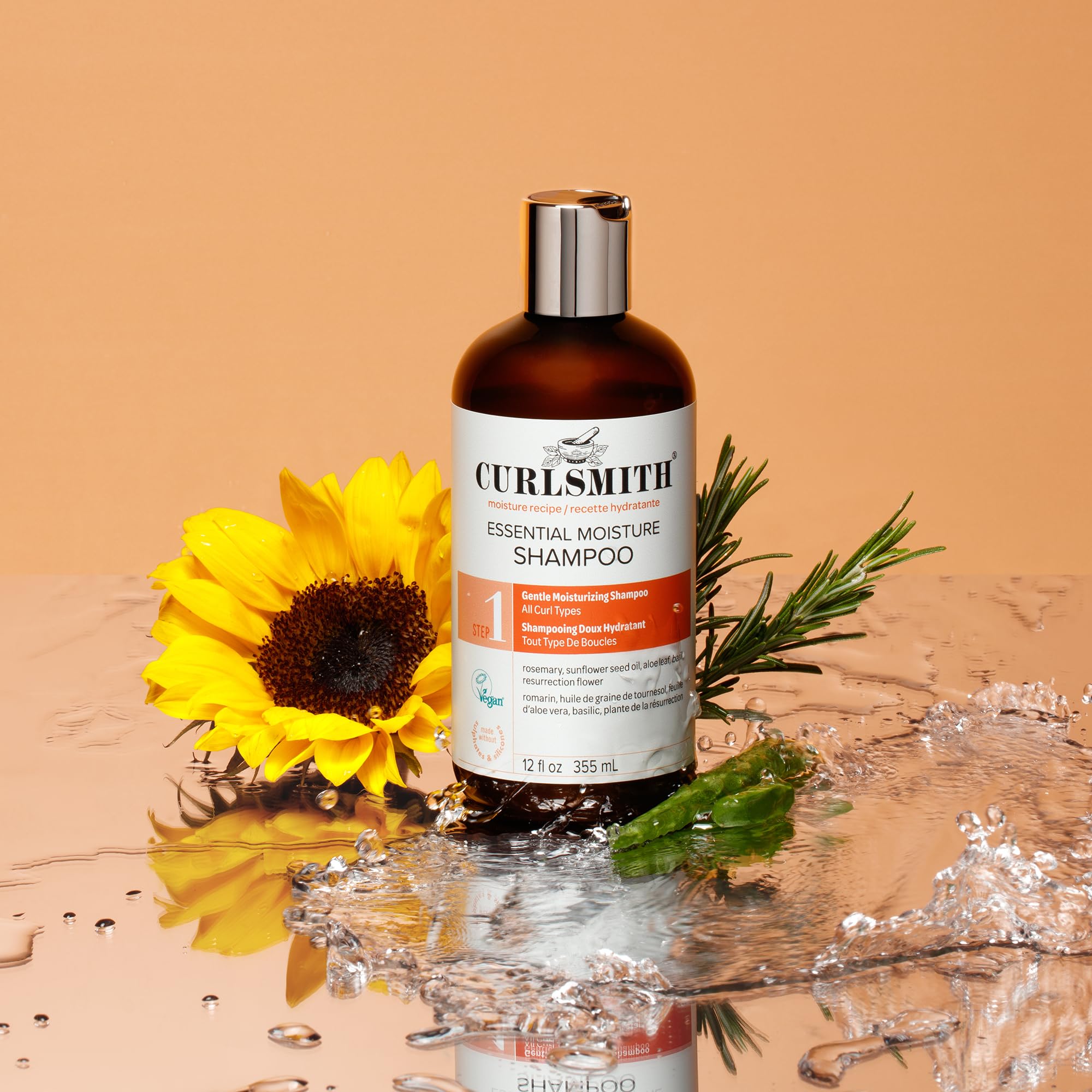 Curlsmith Essential Moisture Cleanser Leaping Bunny cruelty-free symbol close-up.