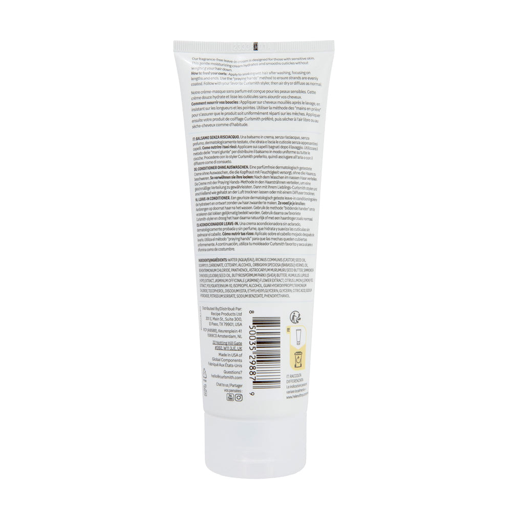 CurlSmith fragrance-free leave-in close-up with Babassu and Jojoba oils