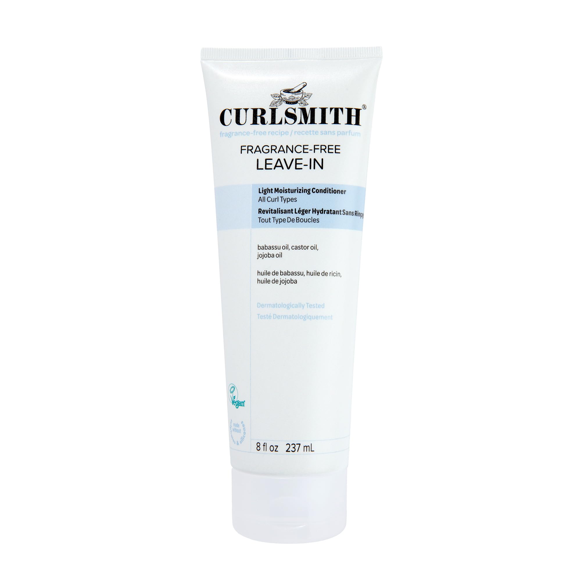 CurlSmith fragrance-free leave-in bottle for fragrance-sensitive, lightweight curl hydration