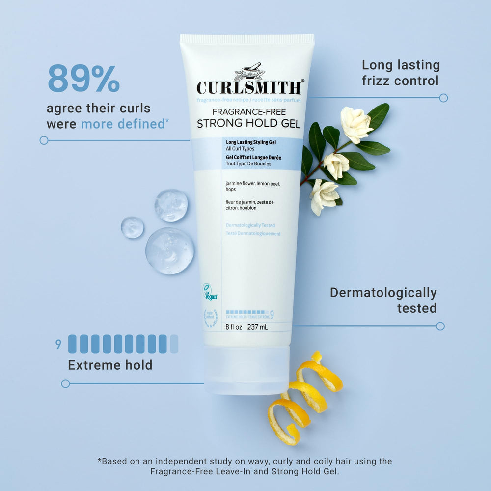 CurlSmith fragrance-free gel creates firm cast for defined curls without fragrance