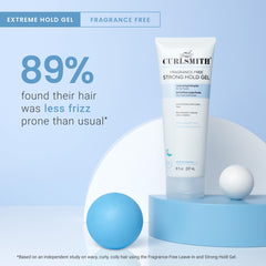 CurlSmith gel dries clear, minimizes frizz, and shapes curls