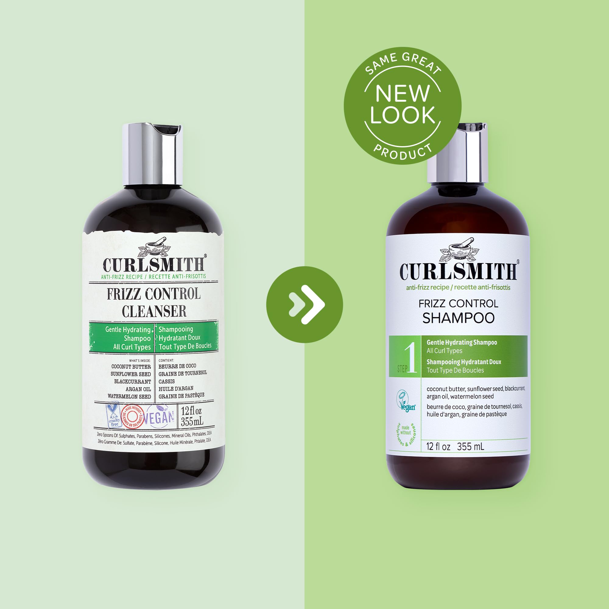 Hair massage with CURLSMITH Frizz Control Shampoo showing frizz-taming action