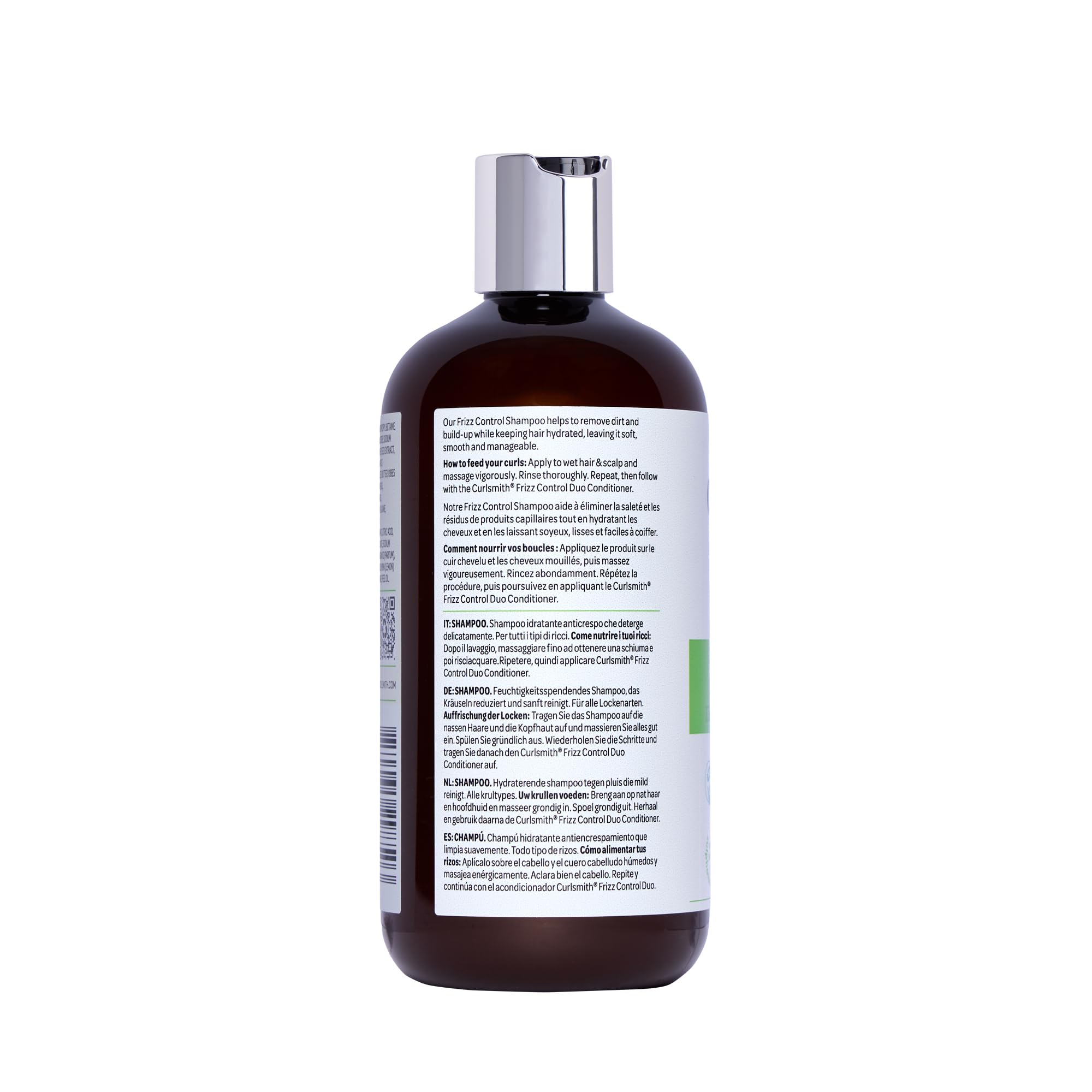 Vegan and Cruelty-Free label on CURLSMITH Frizz Control Shampoo