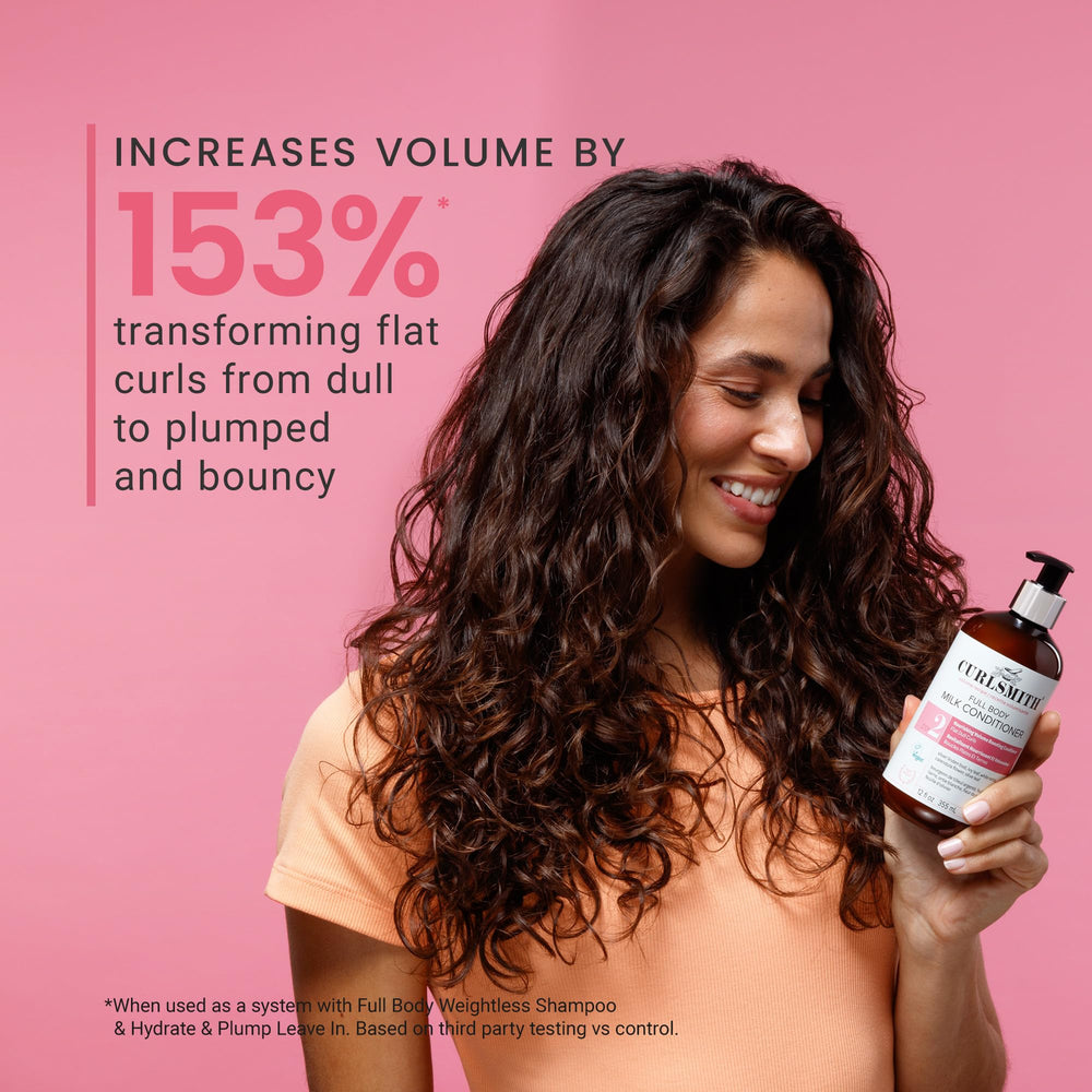 CURLSMITH Full Body Conditioner in shower routine with other products.
