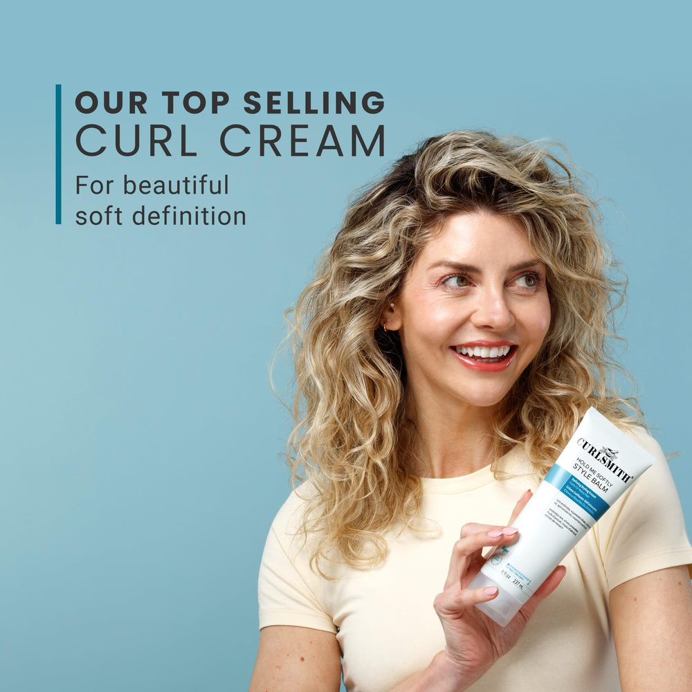 No-crunch finish after using CURLSMITH Hold Me Softly Balm on curls