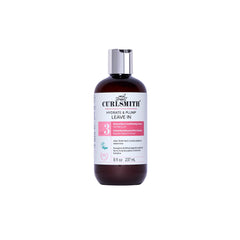 CURLSMITH Hydrate & Plump bottle being poured for lightweight moisture and quick styling.
