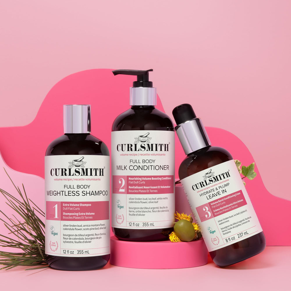 CURLSMITH Hydrate & Plump vegan and cruelty-free certification symbol.
