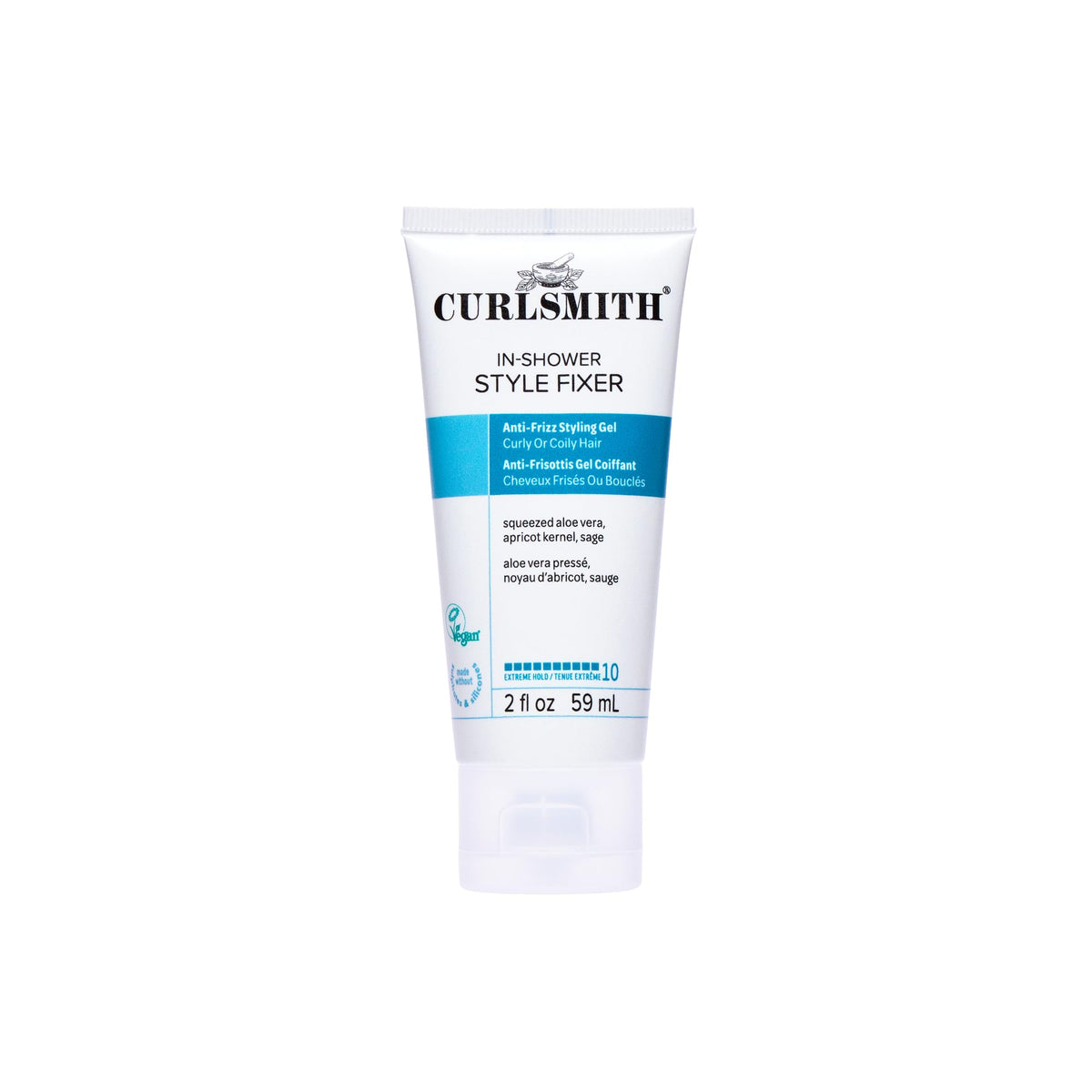 Curlsmith In-Shower Style Fixer bottle pour supports strong hold for defined curls