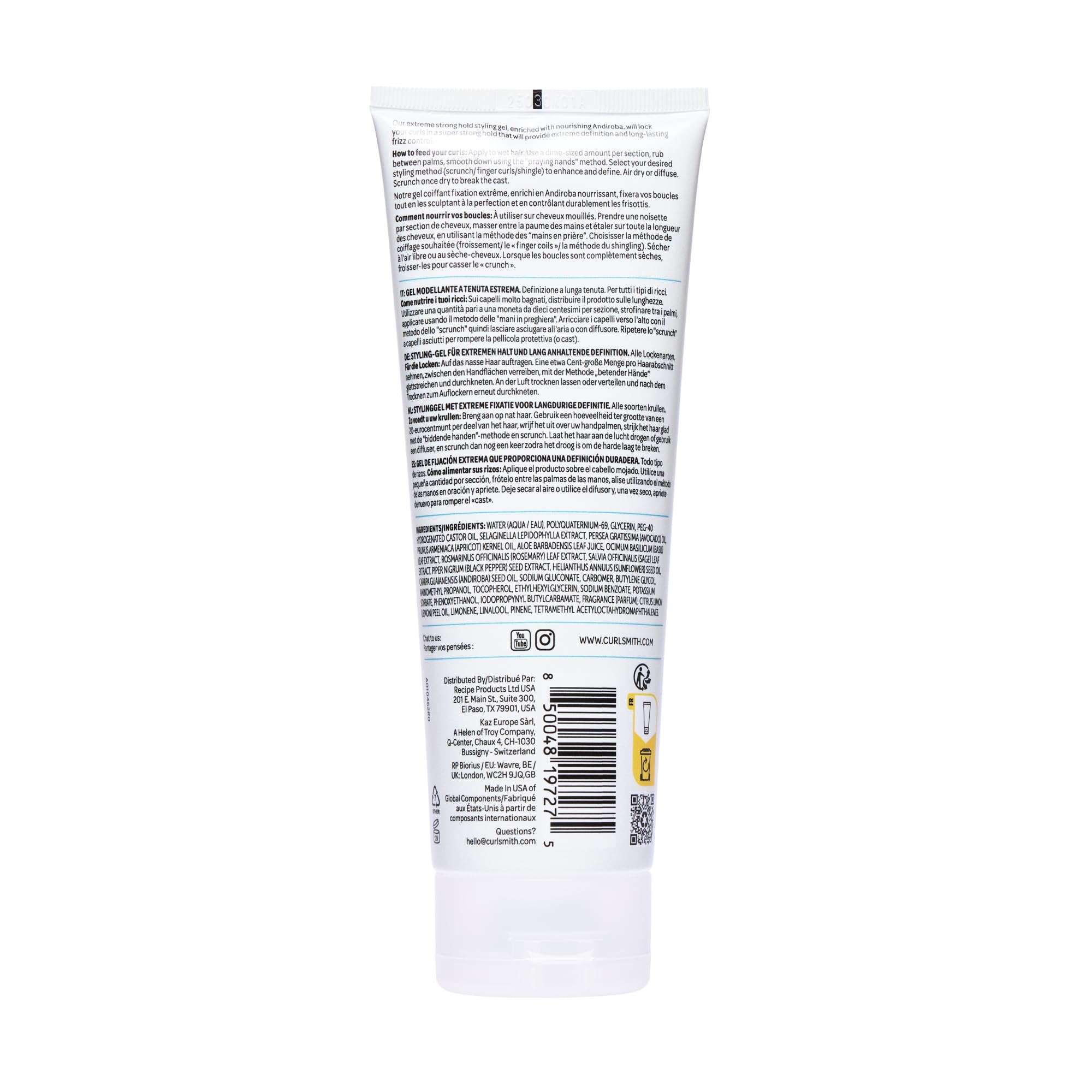 Curlsmith In-Shower Style Fixer color-safe formula protects color while styling.