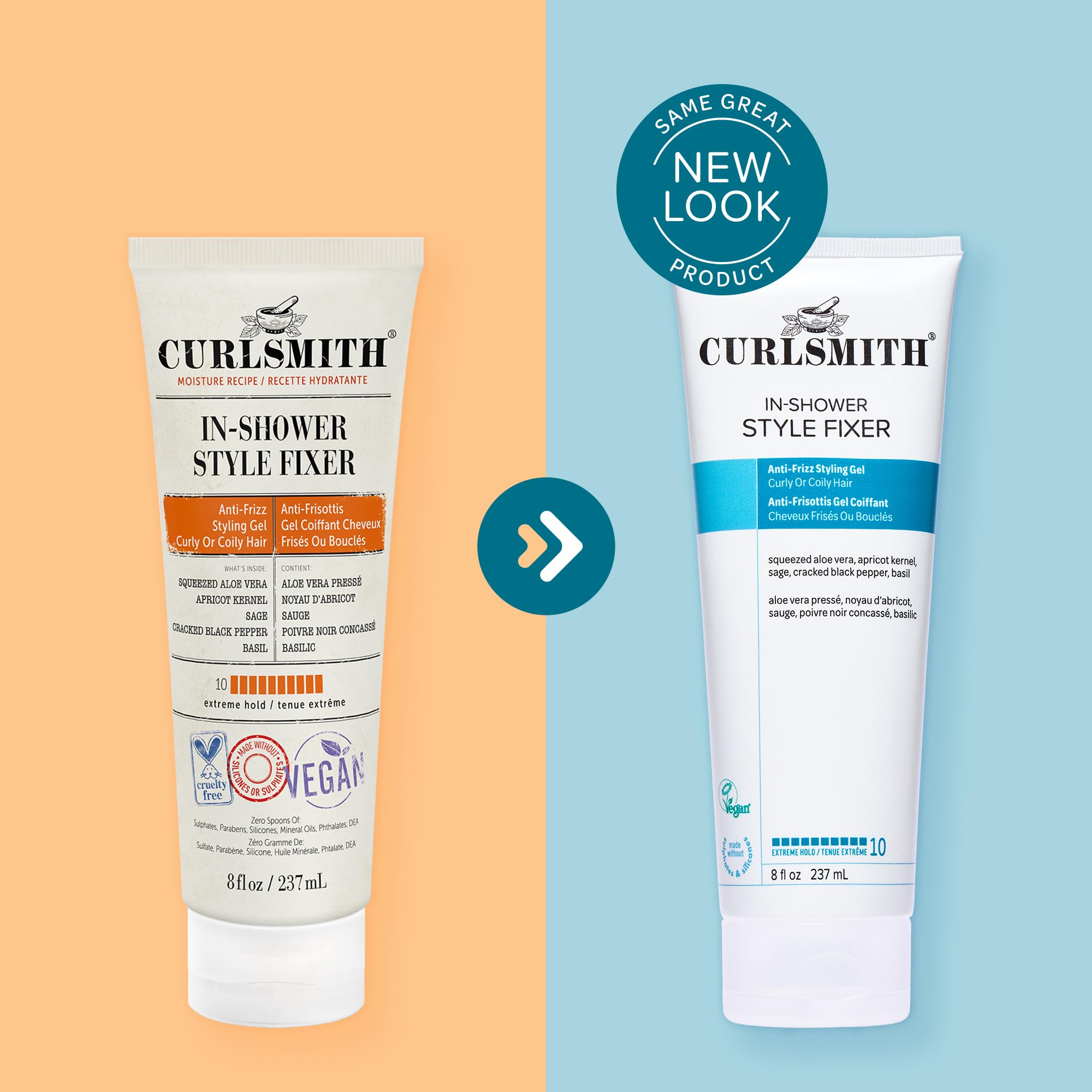 Curlsmith In-Shower Style Fixer on wet hair creates defined curls