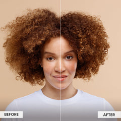 Curlsmith In-Shower Style Fixer smoothing lengths with praying hands technique