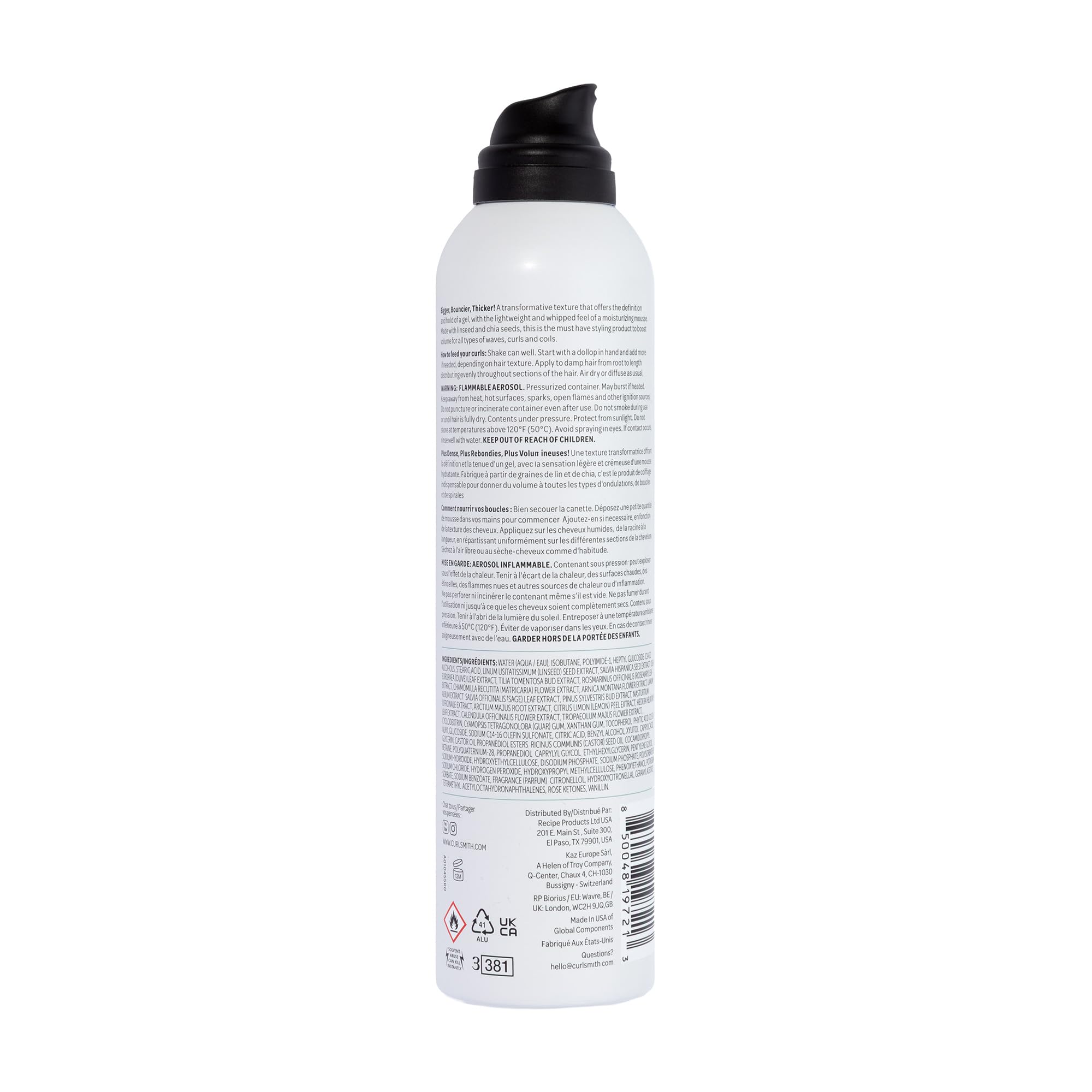 CurlSmith Invincible Volume Mousse brand logo on box.