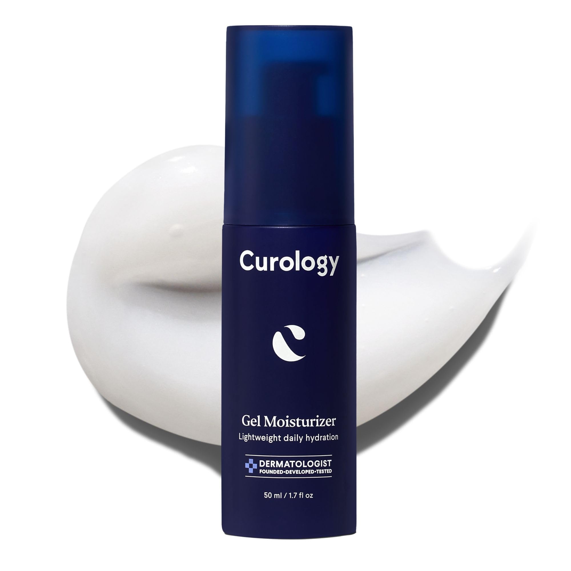 Curology Gel Face Moisturizer bottle with pump delivering lightweight hydration for daily use.