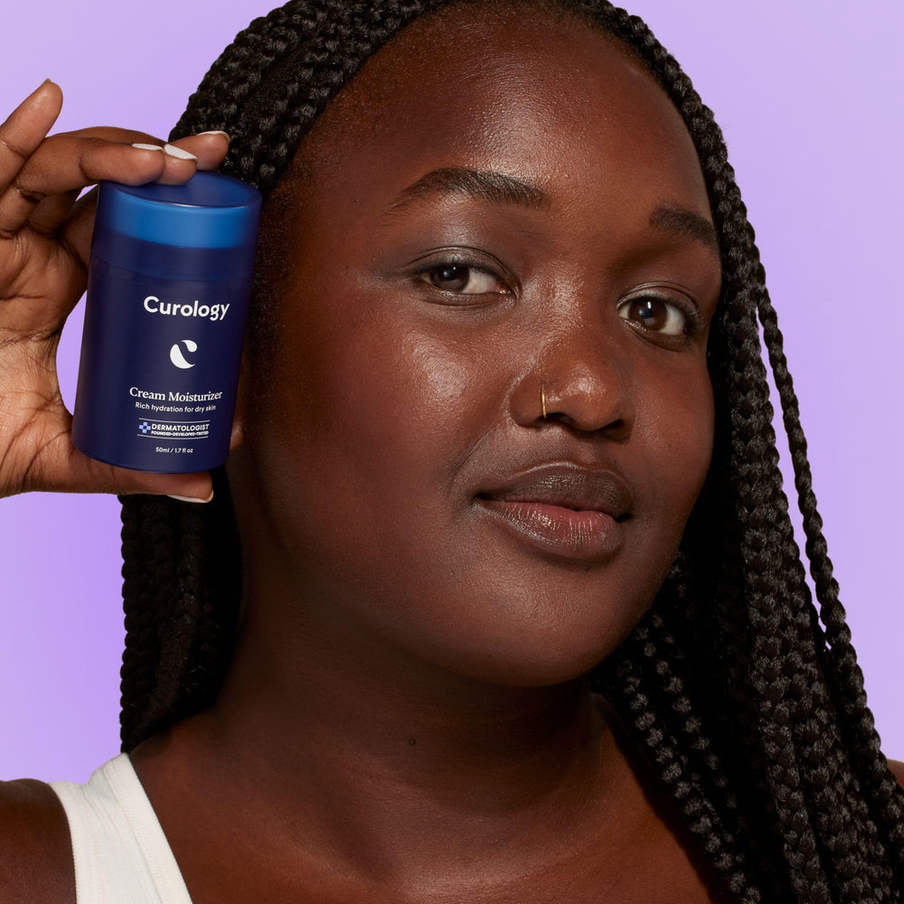 Curology moisturizer texture swirl highlights creamy, non-greasy hydration