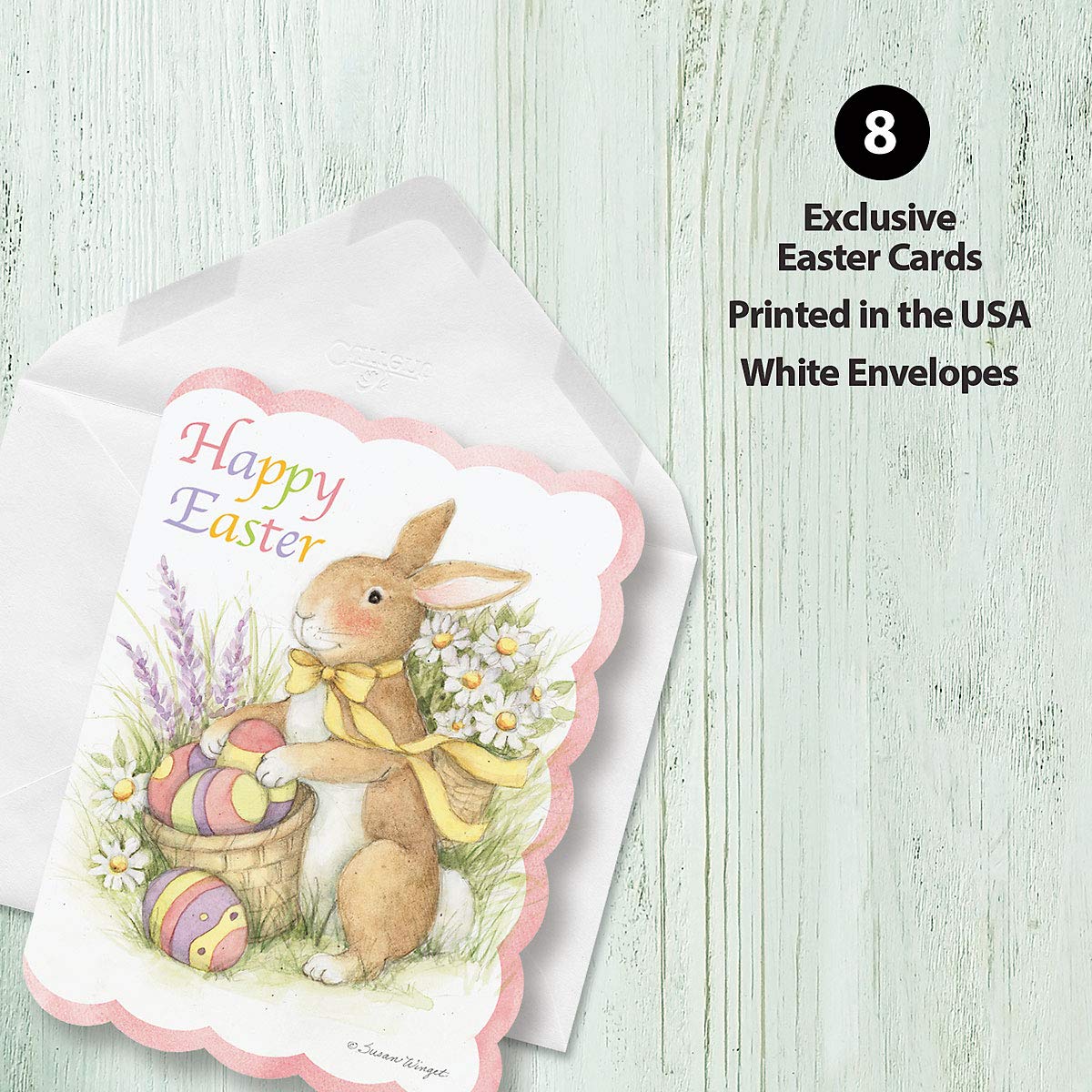 Current Deluxe Die Cut Easter Bunny artwork detail shows bright colors and decorative cutouts.