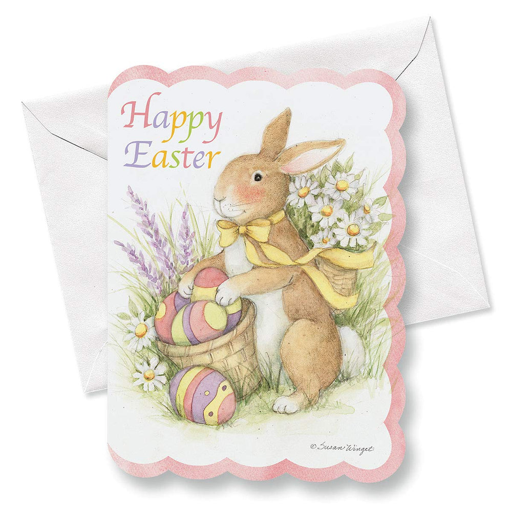 Current Deluxe Die Cut Easter Bunny card inside shows uplifting message for personal notes.