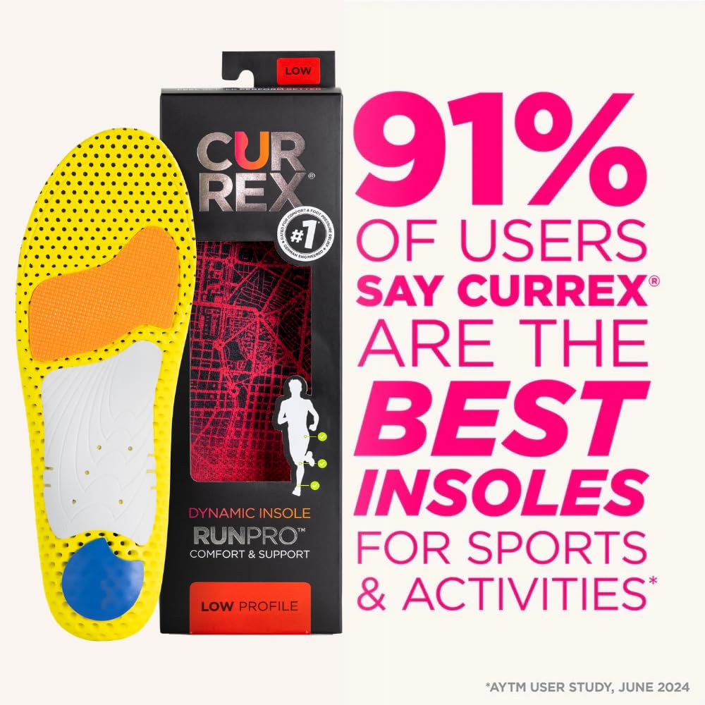 Currex RUNPRO insoles zero-heel-drop design supports natural alignment