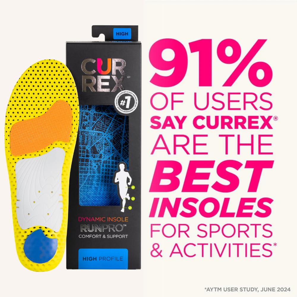 CURREX RunPro PORON foam layer enhances shock absorption and comfort