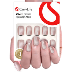 CurvLife gel French tip design close-up highlights intricate artistry for chic nails.