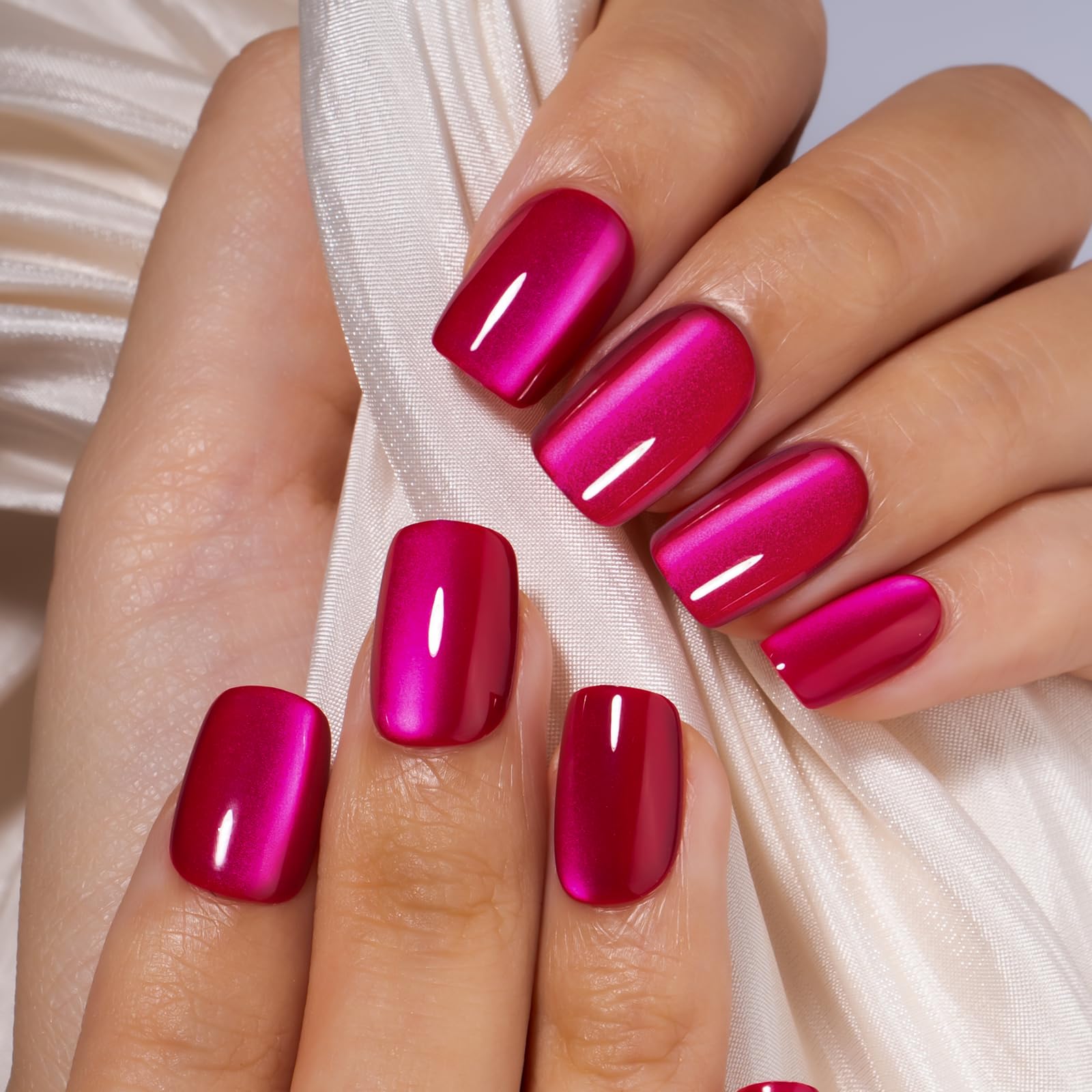 CurvLife glossy nude full cover nails for at-home salon-like manicure.