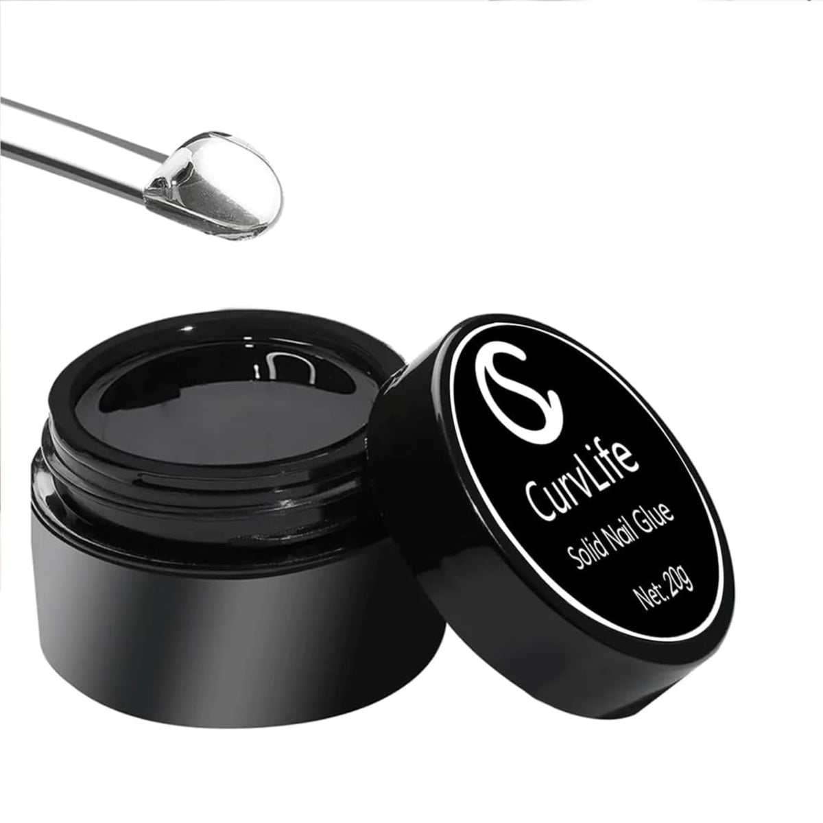 Curvlife solid gel nail glue 15g provides strong, long-lasting adhesion.