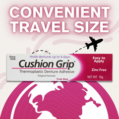 Cushion Grip soft-reline-fit for comfortable denture feel.