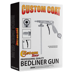 Custom Shop adjustable nozzle on spray gun ensures even coating.