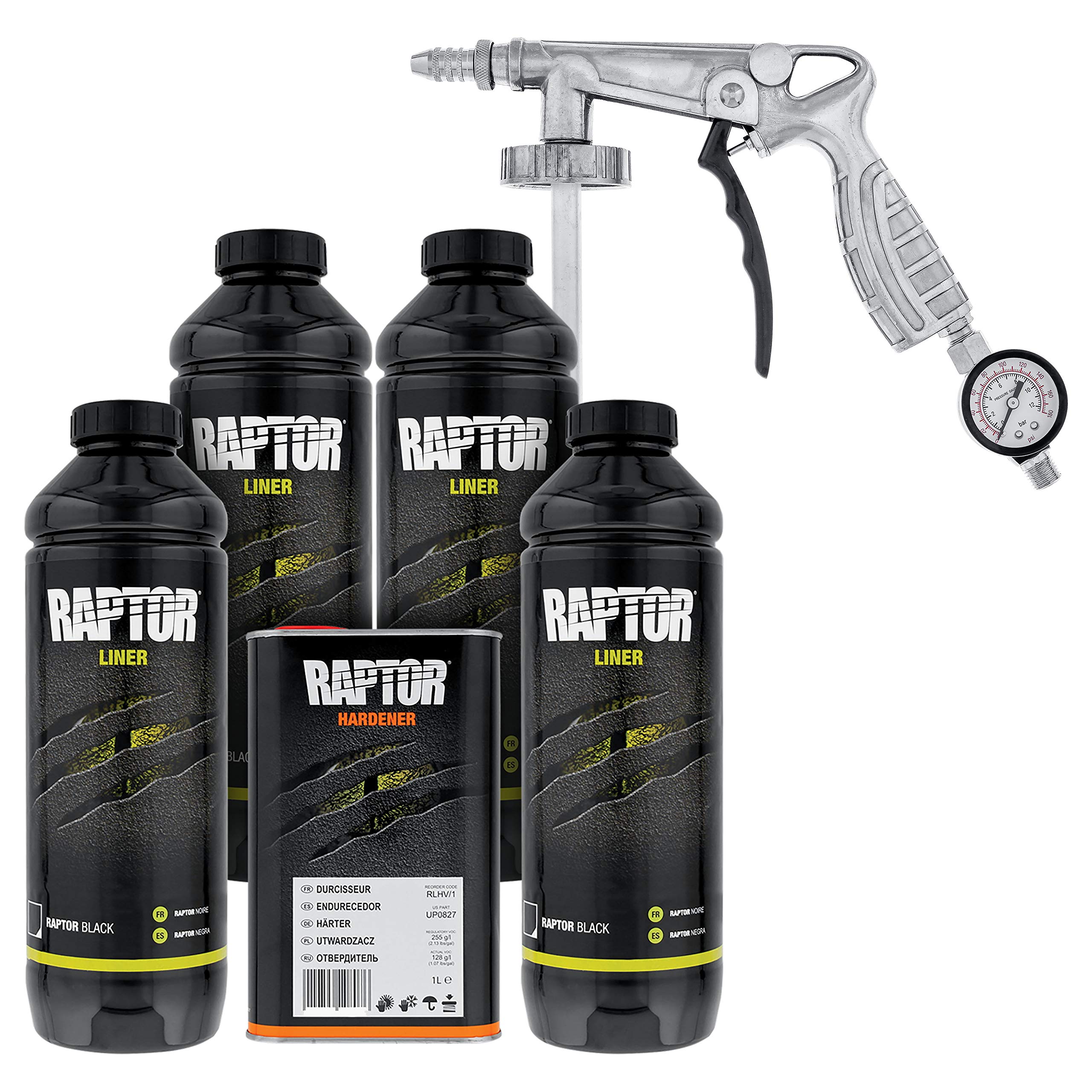 Custom Shop spray gun with regulator and gauge for precise application.